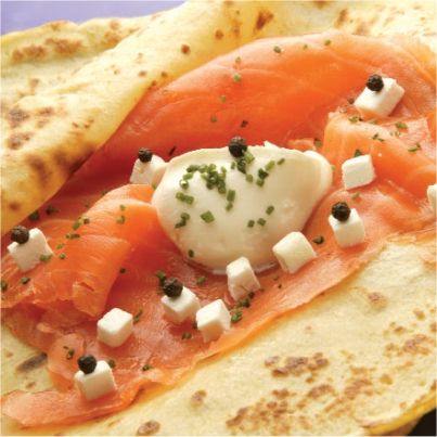 Crêpes au saumon fumé et au chèvre