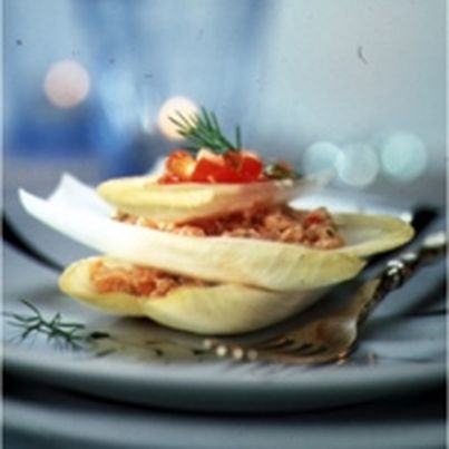 Mille feuilles d'endives au saumon