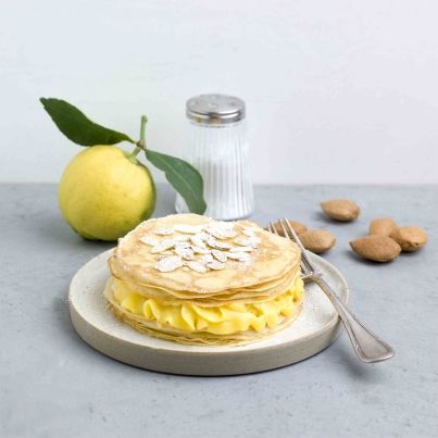 Feuilleté de crêpes au lemon curd