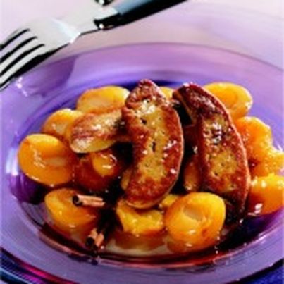 Copeaux de foie gras et Mirabelles de Lorraine compotées au miel