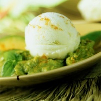 Sorbet citron vert, avocat et curry