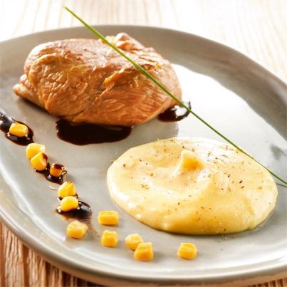 Filet d'agneau et sa purée de maïs
