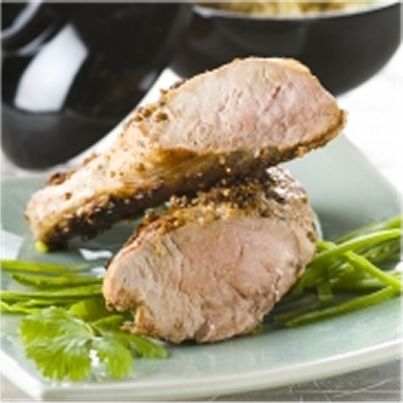 Filet mignon de porc rôti à la coriandre et à l'ail