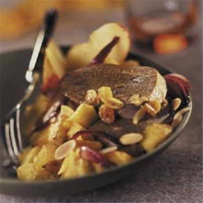 Langue de bœuf au curry et compote de pommes aux 5 épices
