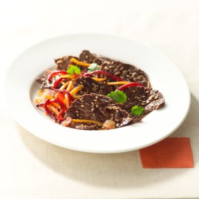 Minute d'onglet grillé au sésame
