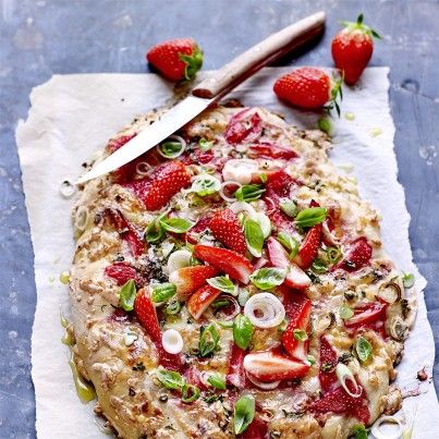 Focaccia aux Fraises de France et Mozzarella