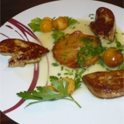 Foie Gras de Canard Lorrain poêlé aux Mirabelles
