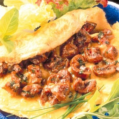 Petites omelettes aux rognons de veau