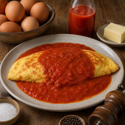 Omelette aux tomates