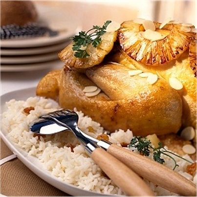 Pintade rotie à l'ananas
