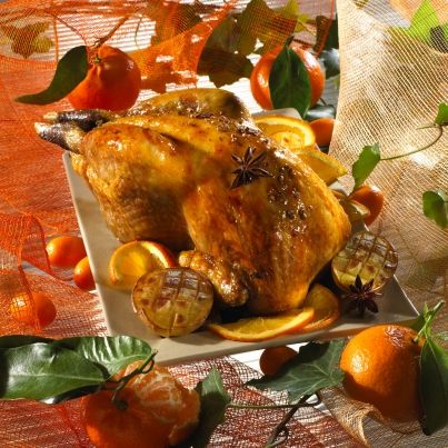 Pintade fermière des Landes au miel et aux agrumes