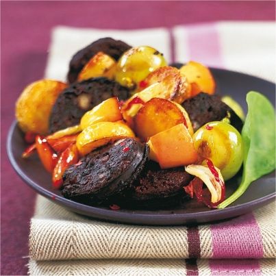 Poêlée de boudin noir aux 2 pommes