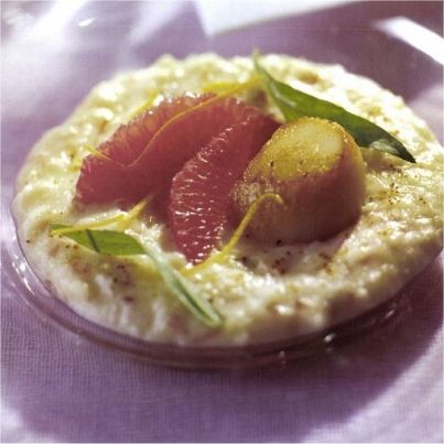 Risotto au Pamplemousse de Floride et Noix de coquilles Saint-Jacques à la plancha