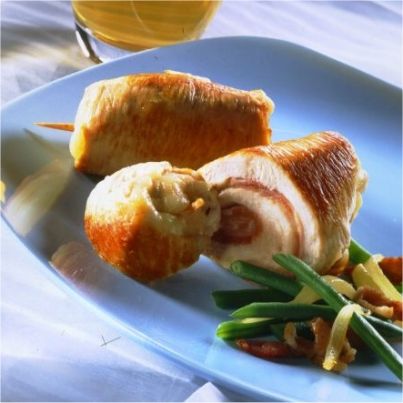 Roulade de dinde, bacon et gruyère à la bière