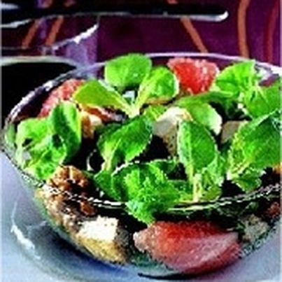 Recette Salade de mâche aux figues et pamplemousse rouge