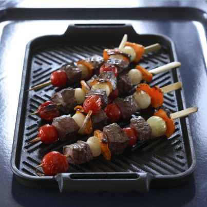 Brochettes de cœur de veau aux tomates cerise