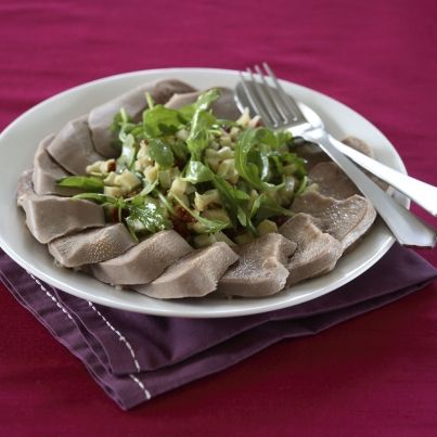 Langue de veau au pesto d'artichauts