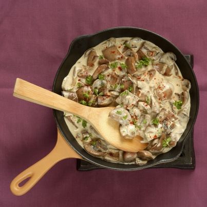 Poêlée de rognons de porc aux champignons de Paris