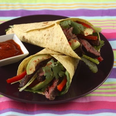 Tortilla d'onglet grillé, sauce salsa