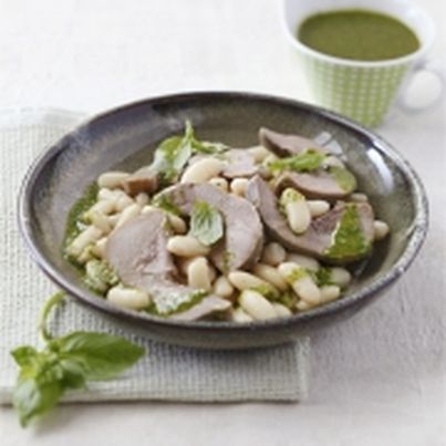 Langues d'agneau aux cocos frais et pistou