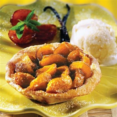 Tarte aux mirabelles de Lorraine et Glace à l'huile d'olive de Maussane