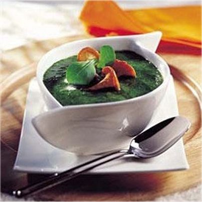 Velouté de mâche aux champignons