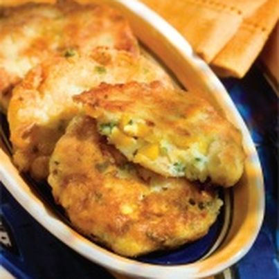 Galets de cabillaud au Comté et au maïs