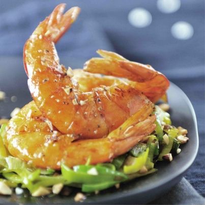 Gambas flambées au Cognac