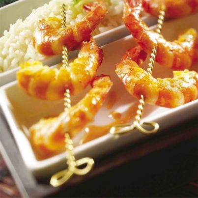 Gambas marinées au lait de coco