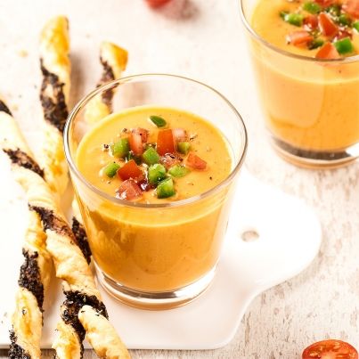 Gaspacho et Gressins aux Olives