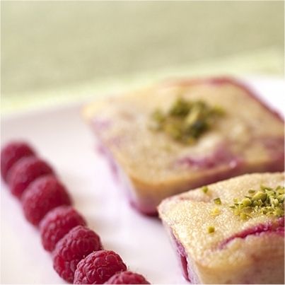 Gâteau de semoule aux framboises