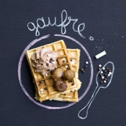 Gaufre noisette aux marrons confits Chantilly à la pâte à tartiner maison