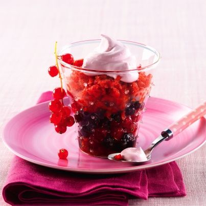 Granité de fruits rouges façon Melba