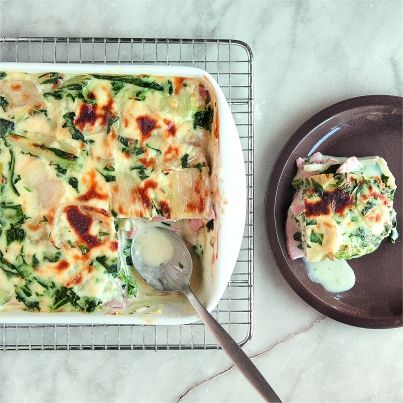Gratin de blettes au jambon