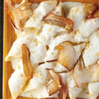 Gratin de gros macaroni au cantal jeune et cèpes