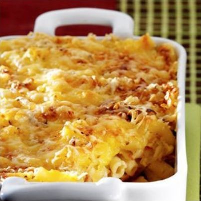 Gratin de macaronis à l'emmental et au canard confit