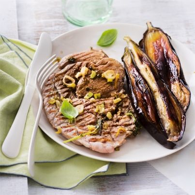 Grillades de veau marinées au poivre vert et au basilic