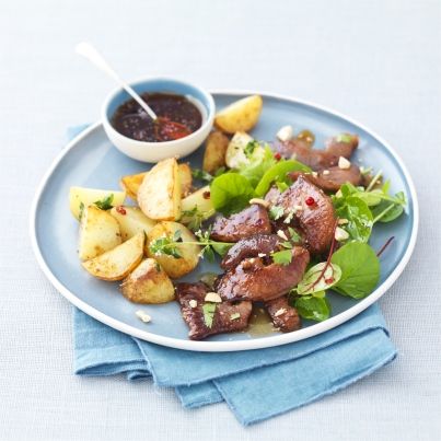 Groin de porc grillé à la sauce aigre douce et coriandre