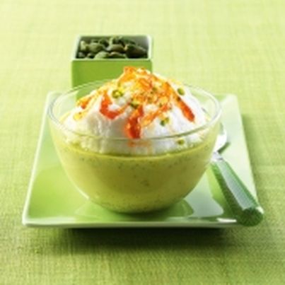 Ile flottante sur crème pistache