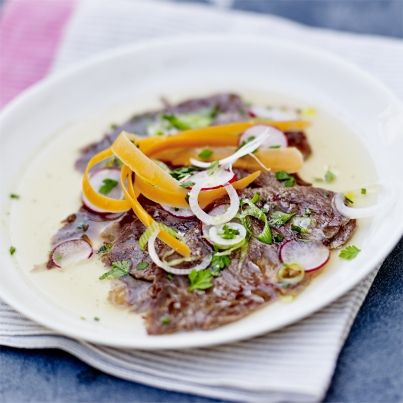 Joue de boeuf façon carpaccio