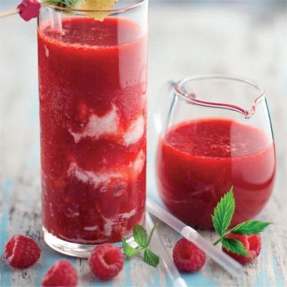 Jus de framboise et douceur glacée