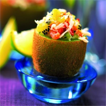 Kiwis farcis au tartare de mer