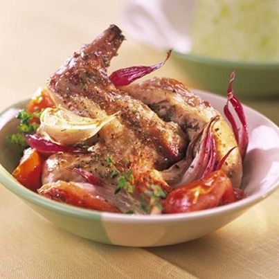 Lapin aux tomates confites et herbes de Provence