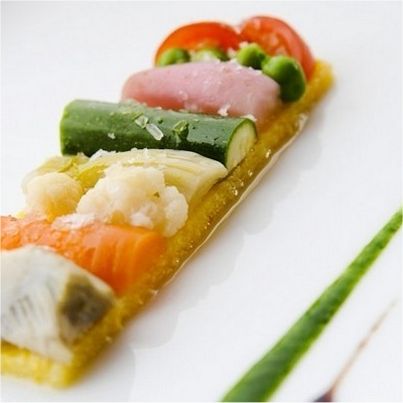 Variation de légumes, moelleux à la polenta