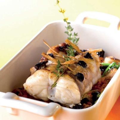 Lotte rotie aux olives noires
