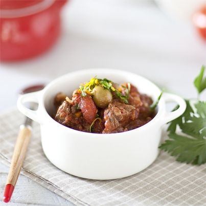 Mijoté de Boeuf à la Tomate et aux Olives