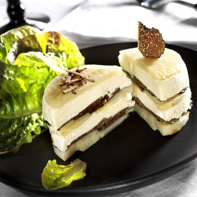 Mille-feuille de céleri et truffe noire au Brillat-Savarin