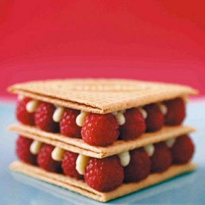 Millefeuille d'éventails aux framboises