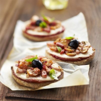 Mini pizzas express aux champignons