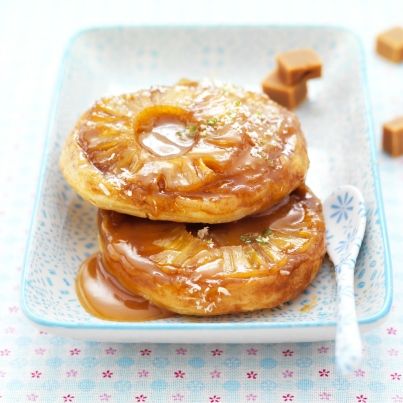Mini Tatin à l'ananas, beurre bio aux cristaux de sel de mer